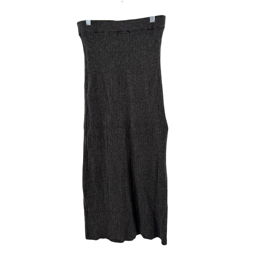 Modern Citizen Ribbed Knit Maxi Skirt Charcoal Grey‎ High Rise Stretch Medium